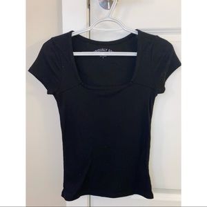 Aeropostale Black Square Neck Tee